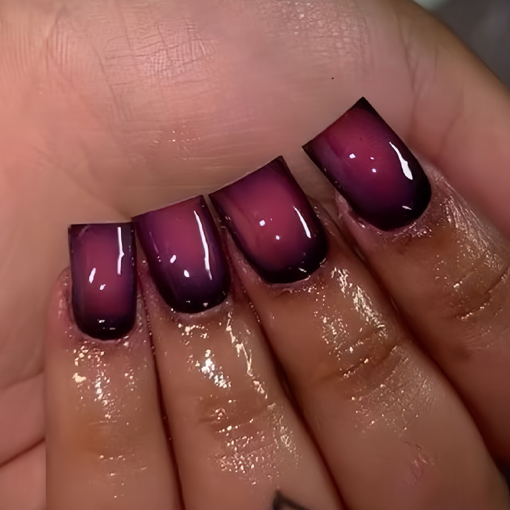 Nail Art Pink - Kuku palsu pendek berbentuk persegi untuk