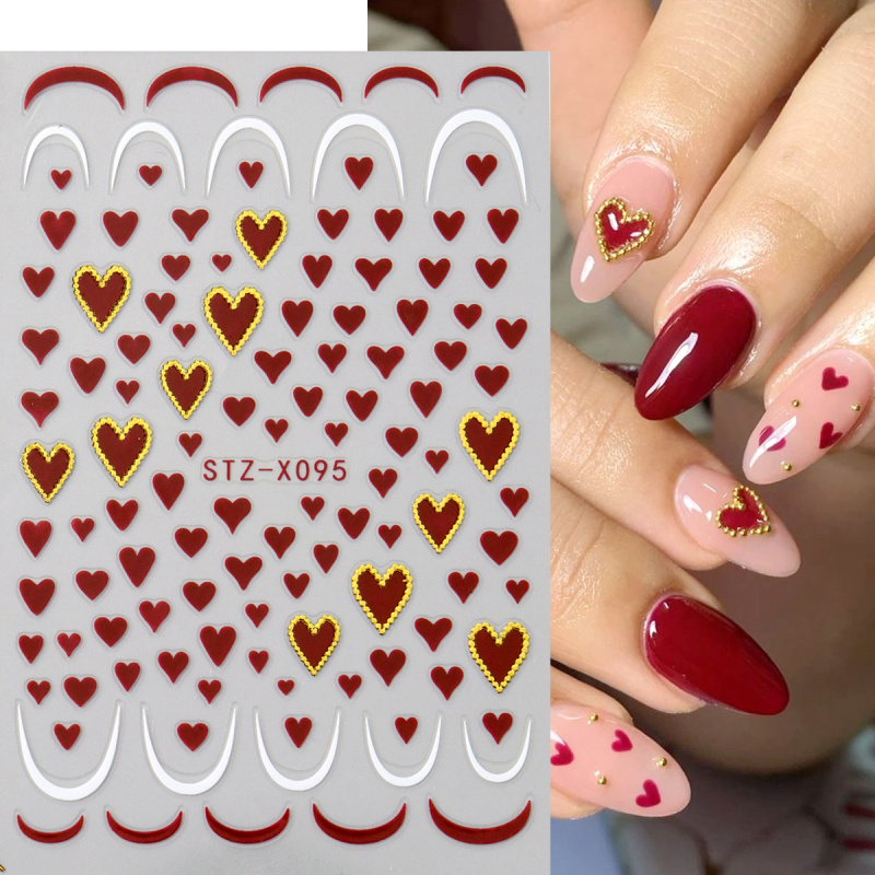 2 Buah Stiker Seni Kuku Mini B - Nail Art Valentines Day ulasan dan harga