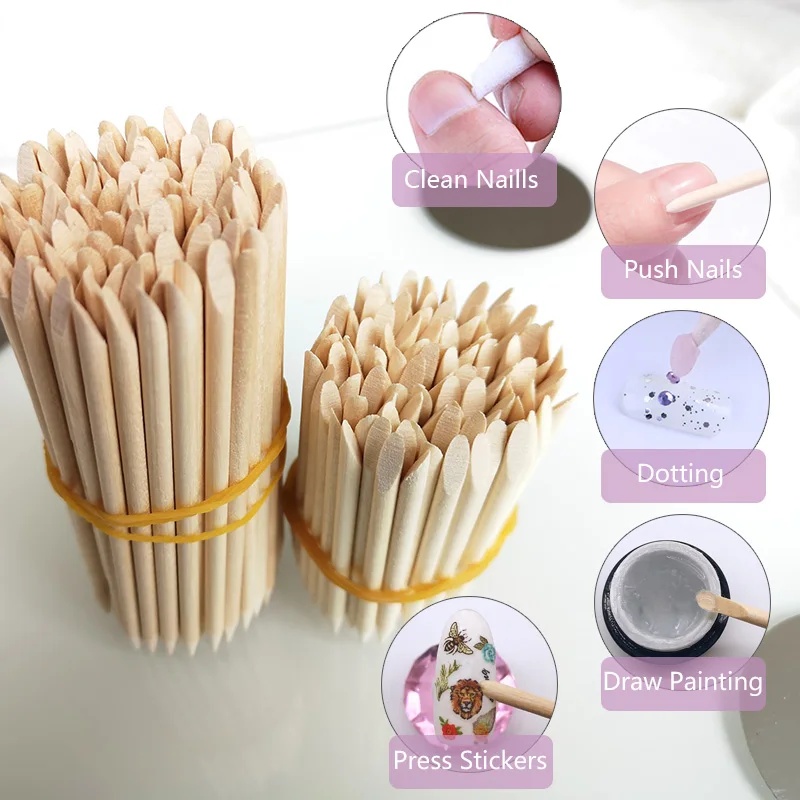 10-30 buah Tongkat Kayu Oranye - Nail Art Orange ulasan dan harga
