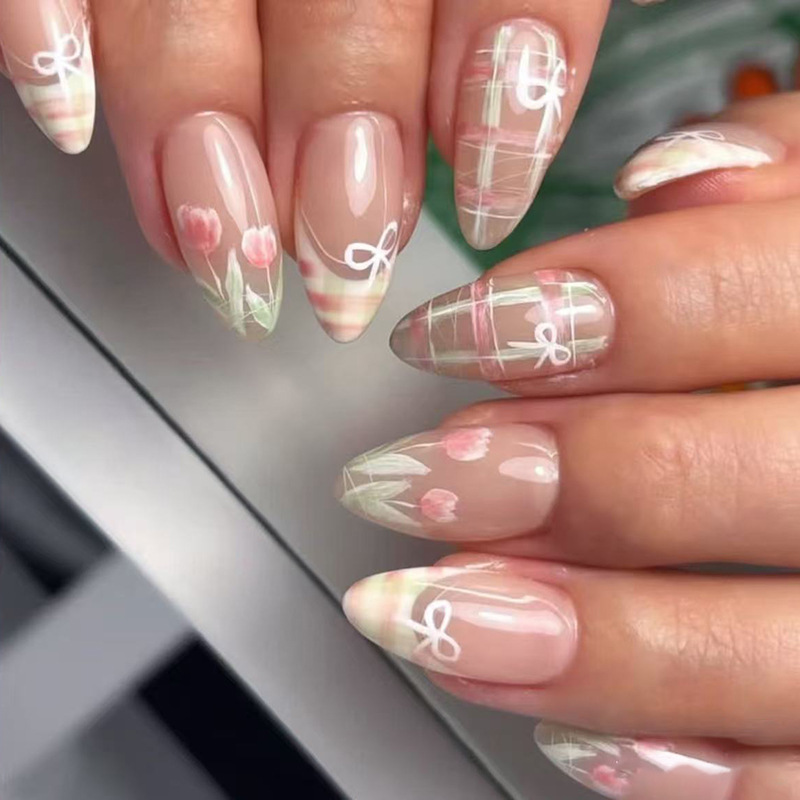 24pcs Set Kuku Palsu Model Pit - Nail Art Valentines Day ulasan dan harga