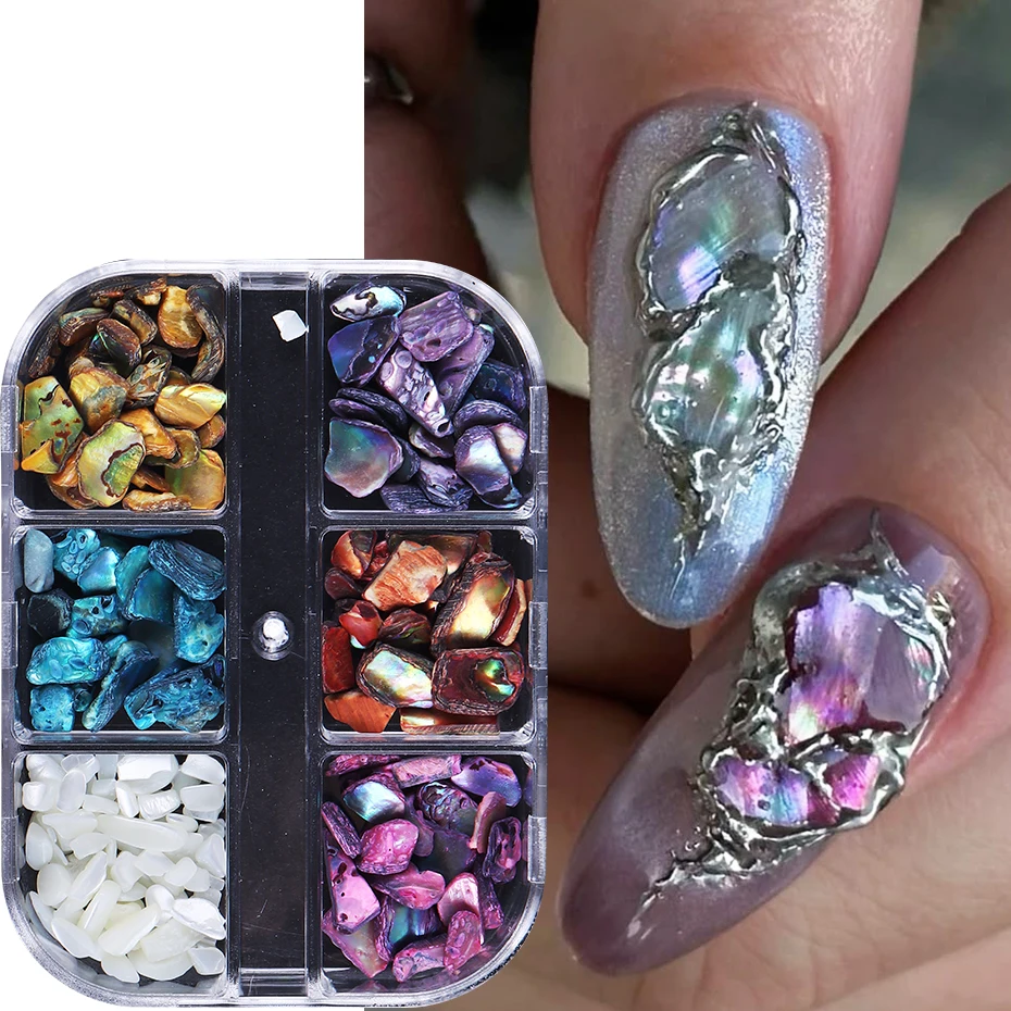 6 Kotak Serpihan Cangkang Abal - Nail Art Valentines Day ulasan dan harga