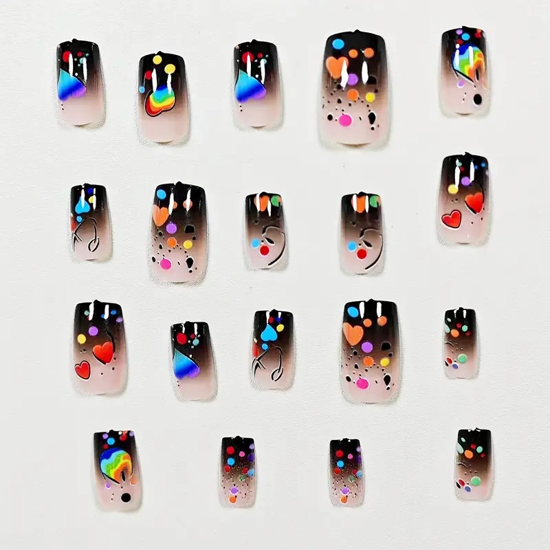 24PCS Kuku Palsu Pendek Bentuk - Nail Art Press On ulasan dan harga