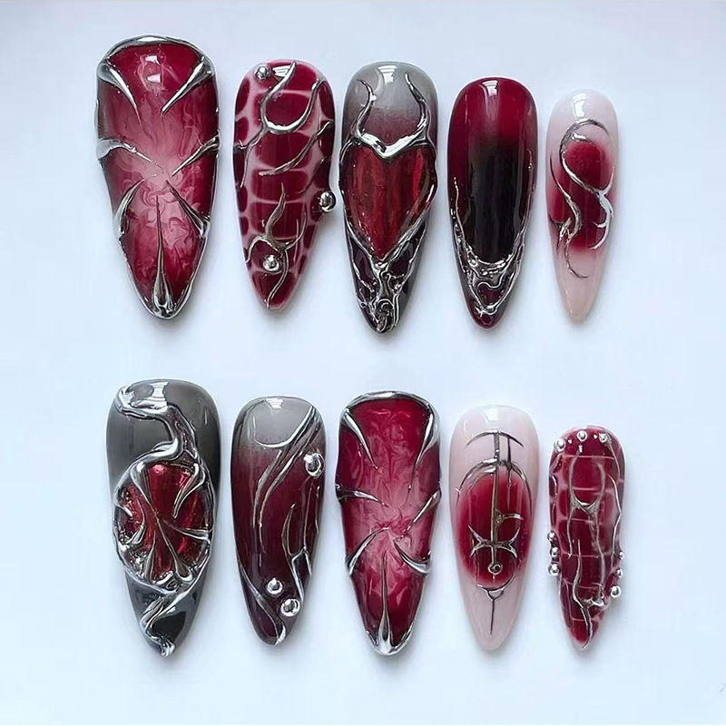 24 buah kuku palsu oval pendek - Nail Art Press On ulasan dan harga