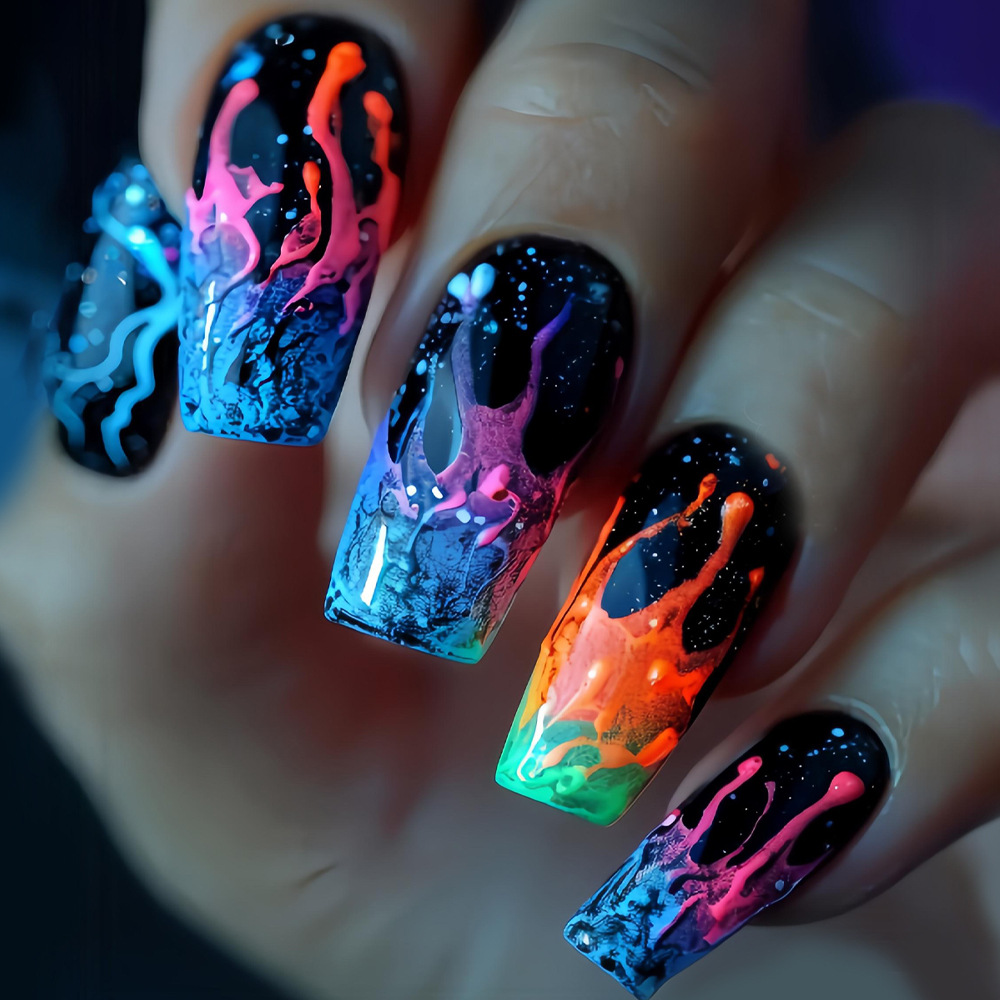 Kuku palsu ukuran sedang untuk - Nail Art Orange ulasan dan harga