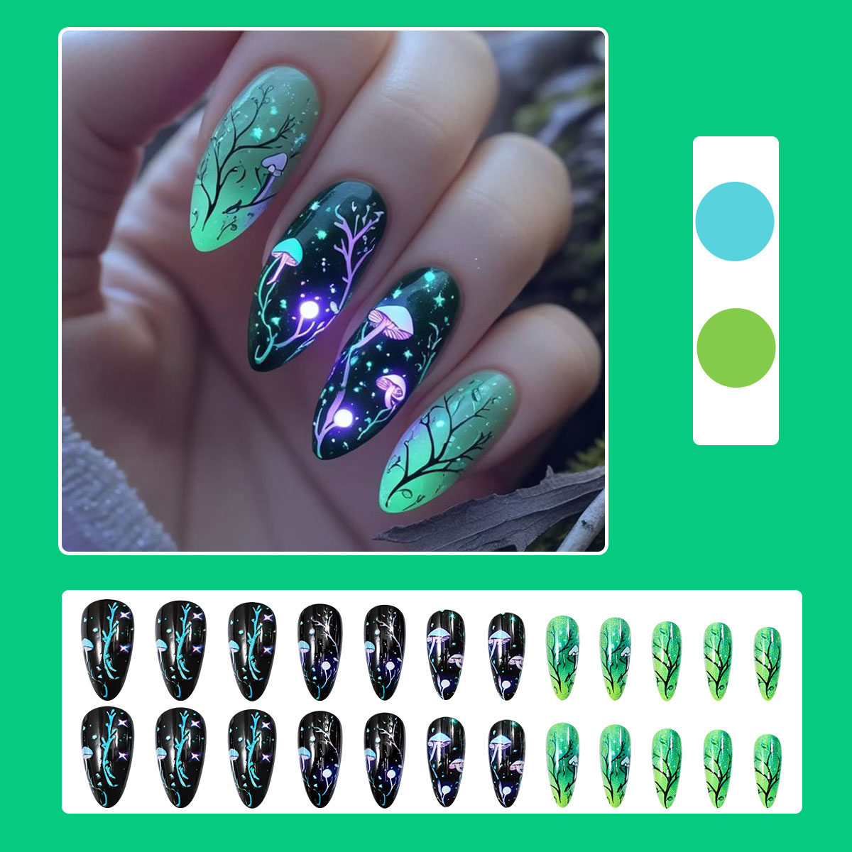 Kuku Palsu Almond Press on Nai - Nail Art Press On ulasan dan harga