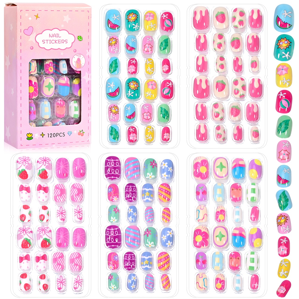 120-Piece 5-Set permen anak Pr - Nail Art Pink ulasan dan harga