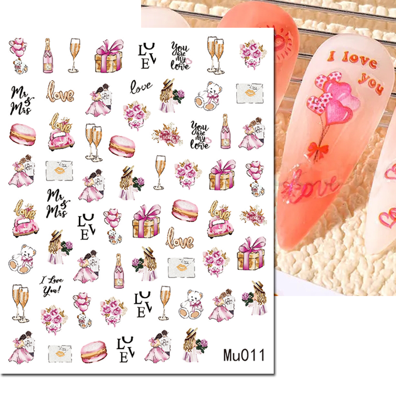 Stiker Slider Seni Kuku 3d Rok - Nail Art Valentines Day ulasan dan harga