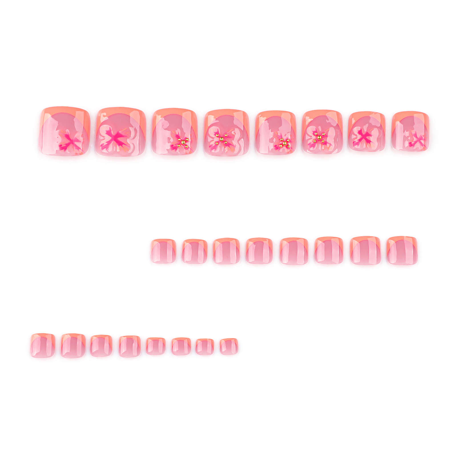 24 Buah Kuku Tekan Pola Bunga  - Nail Art Press On ulasan dan harga