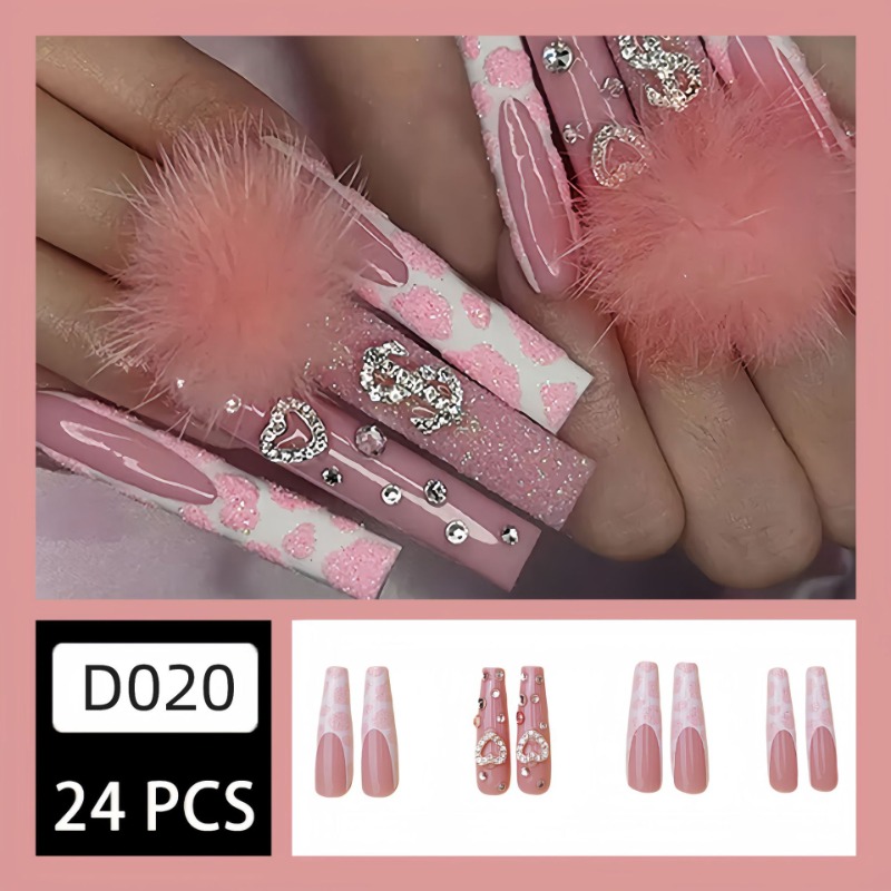 24 buah ekstra panjang persegi - Nail Art Pink ulasan dan harga